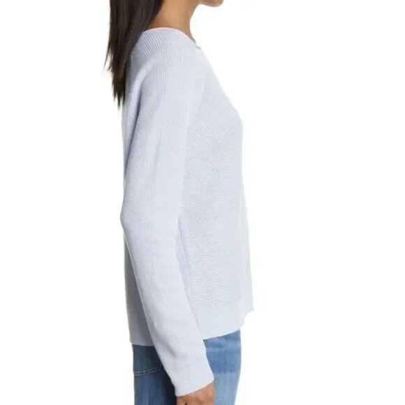 NEW Eileen Fisher Organic Linen & Cotton Sweater *Insky Light Blue* Sz XL - Picture 3 of 15